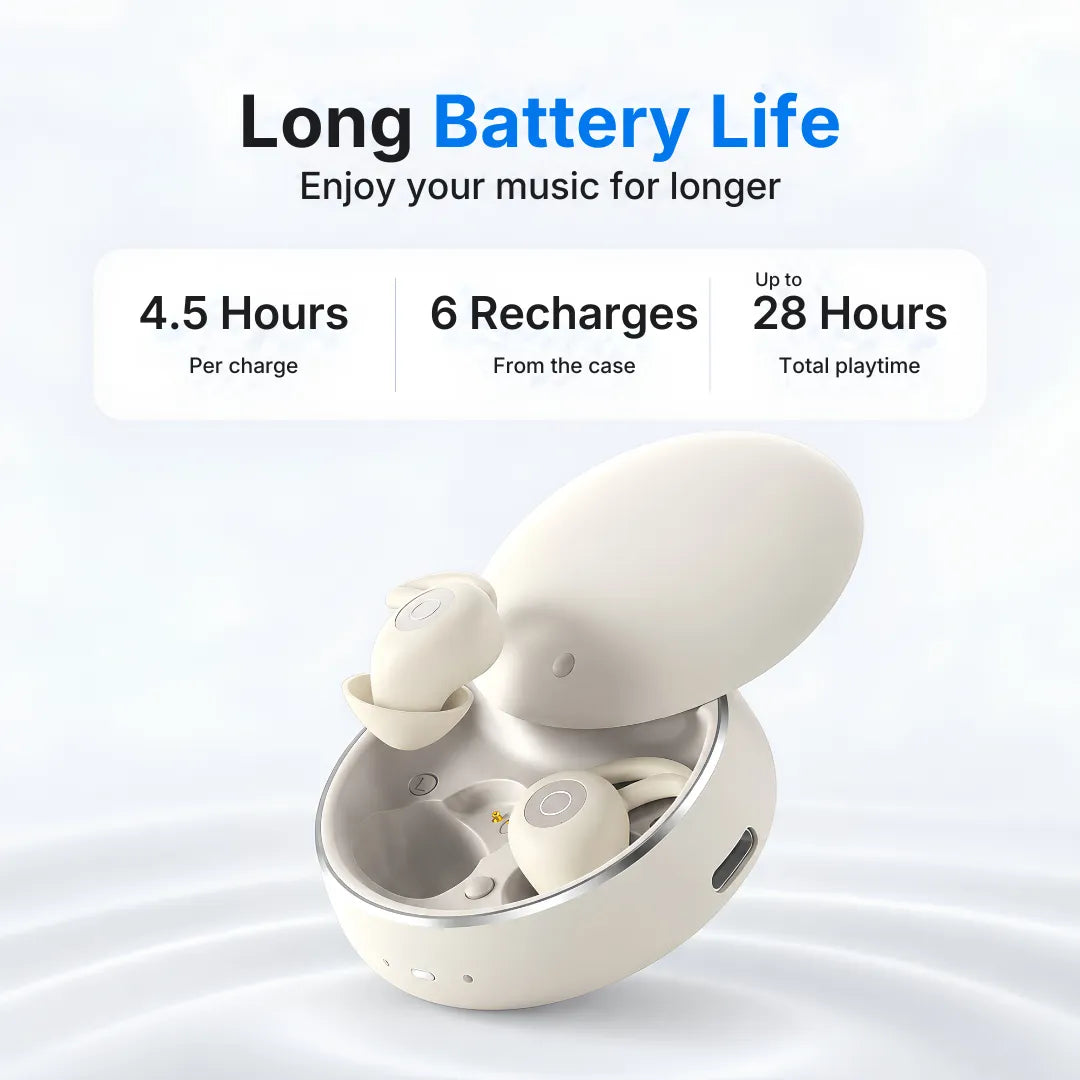 Cute 50 Sleep Earbuds Ultra-Light Comfort & Bluetooth 5.3