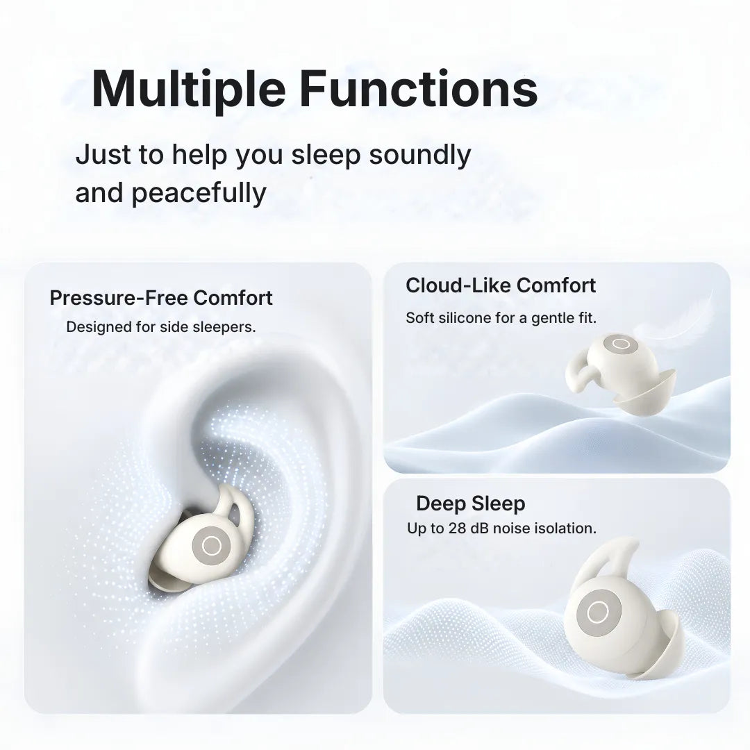 Cute 50 Sleep Earbuds Ultra-Light Comfort & Bluetooth 5.3