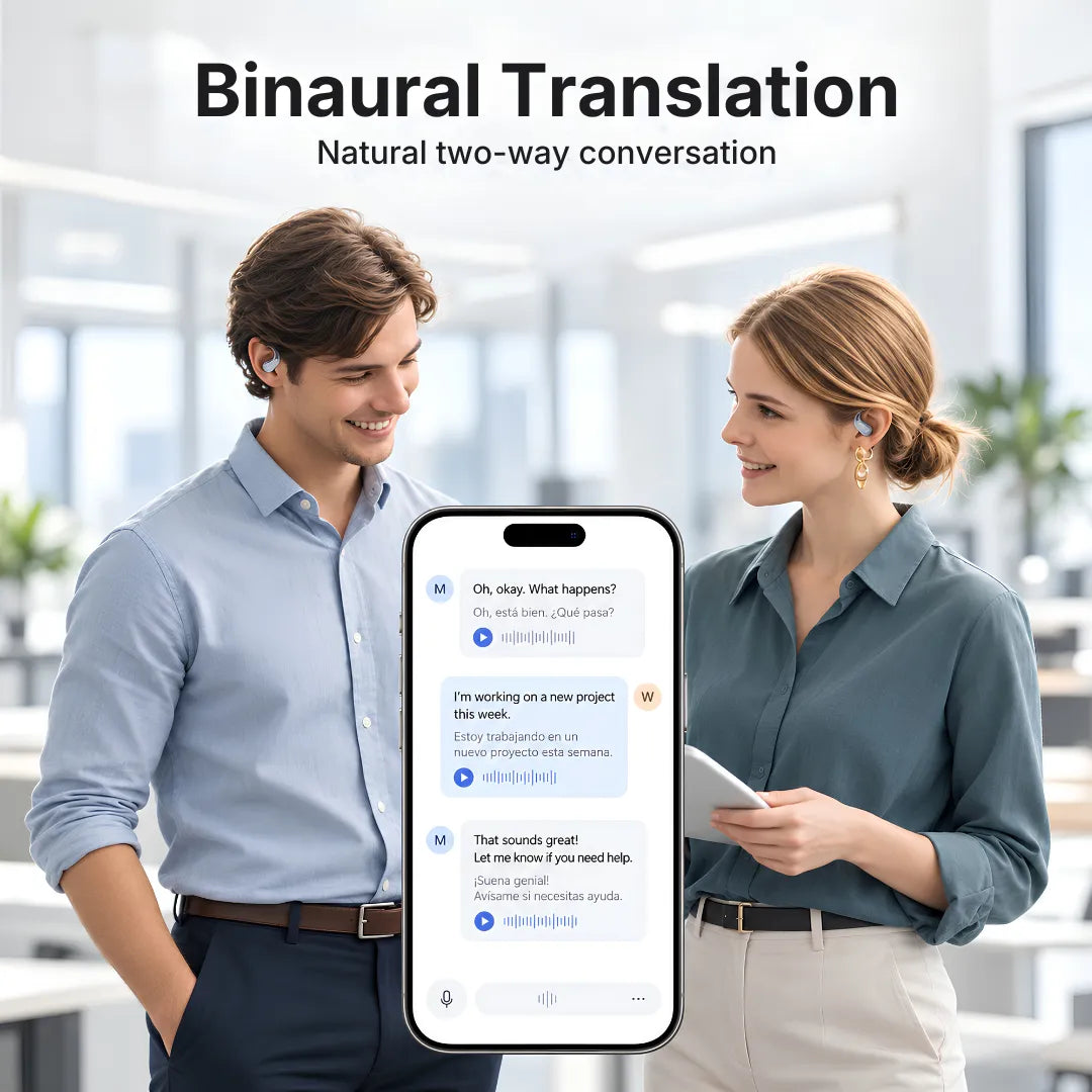Audífonos traductores con IA ERAZER XP6 con 135 idiomas y Bluetooth 5.4