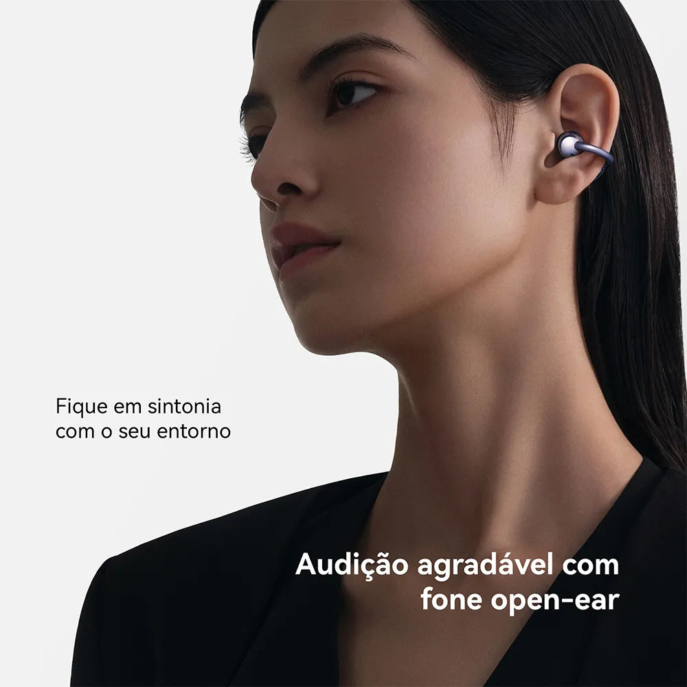 Fones de ouvido sem fio FreeClip de ouvido aberto com design em formato de C e 36 horas de duração de bateria